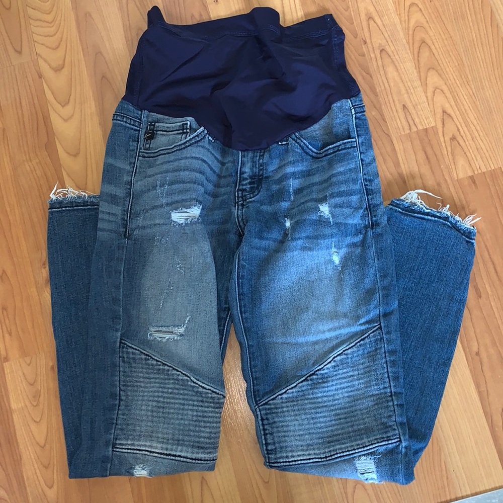 Pink Blush maternity Moto jeans distressed sz 24
